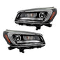 Solid Spare Headlights Halogen W/LED Tube Headlamps For GMC Acadia 2013-2016 2PCS Clear Lens