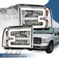 Solid Spare LED DRL Headlights For 2005-2007 Ford F250 F350 F450 F550 Super Duty LH+RH Pair