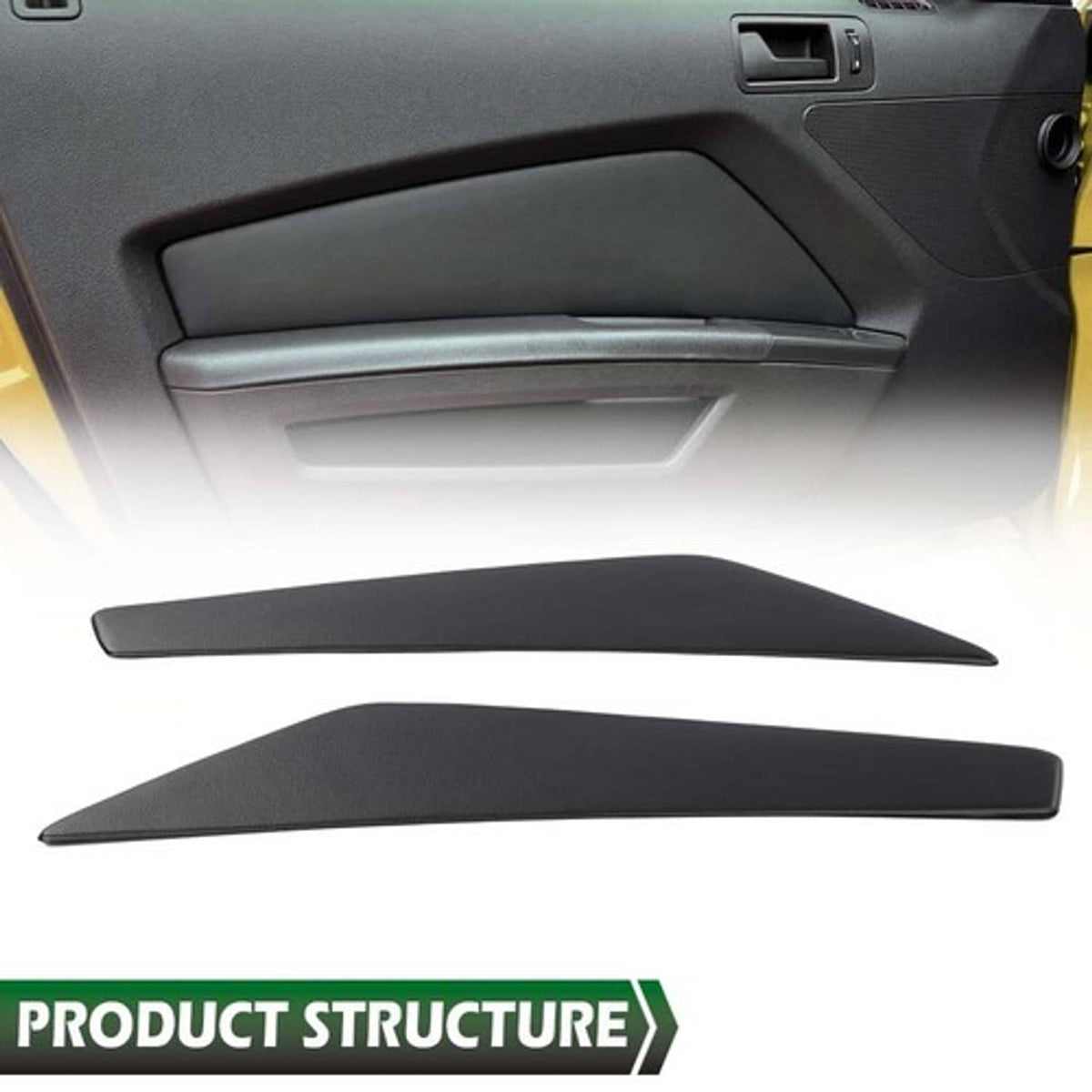 Solid Spare 2pcs Door Panel Insert Textured Black Fit For 2010-2014 Ford Mustang Replacement
