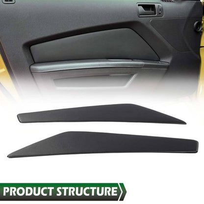 Solid Spare 2pcs Door Panel Insert Textured Black Fit For 2010-2014 Ford Mustang Replacement