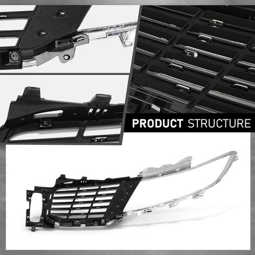 Solid Spare Front Upper Grille Insert Chrome Right Fit For 2016-2018 Lincoln MKX FO1200597