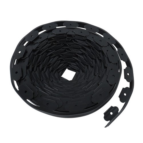 Solid Spare Garden Edging Landscape Edging with 60 Spikes for Lawn 1.5 Inch 100FT Black