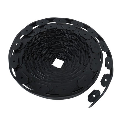 Solid Spare Garden Edging Landscape Edging with 60 Spikes for Lawn 1.5 Inch 100FT Black
