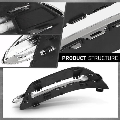 Solid Spare Fit For 2012-2015 Mercedes Benz C-Class Daytime Running Light Cover Left+Right