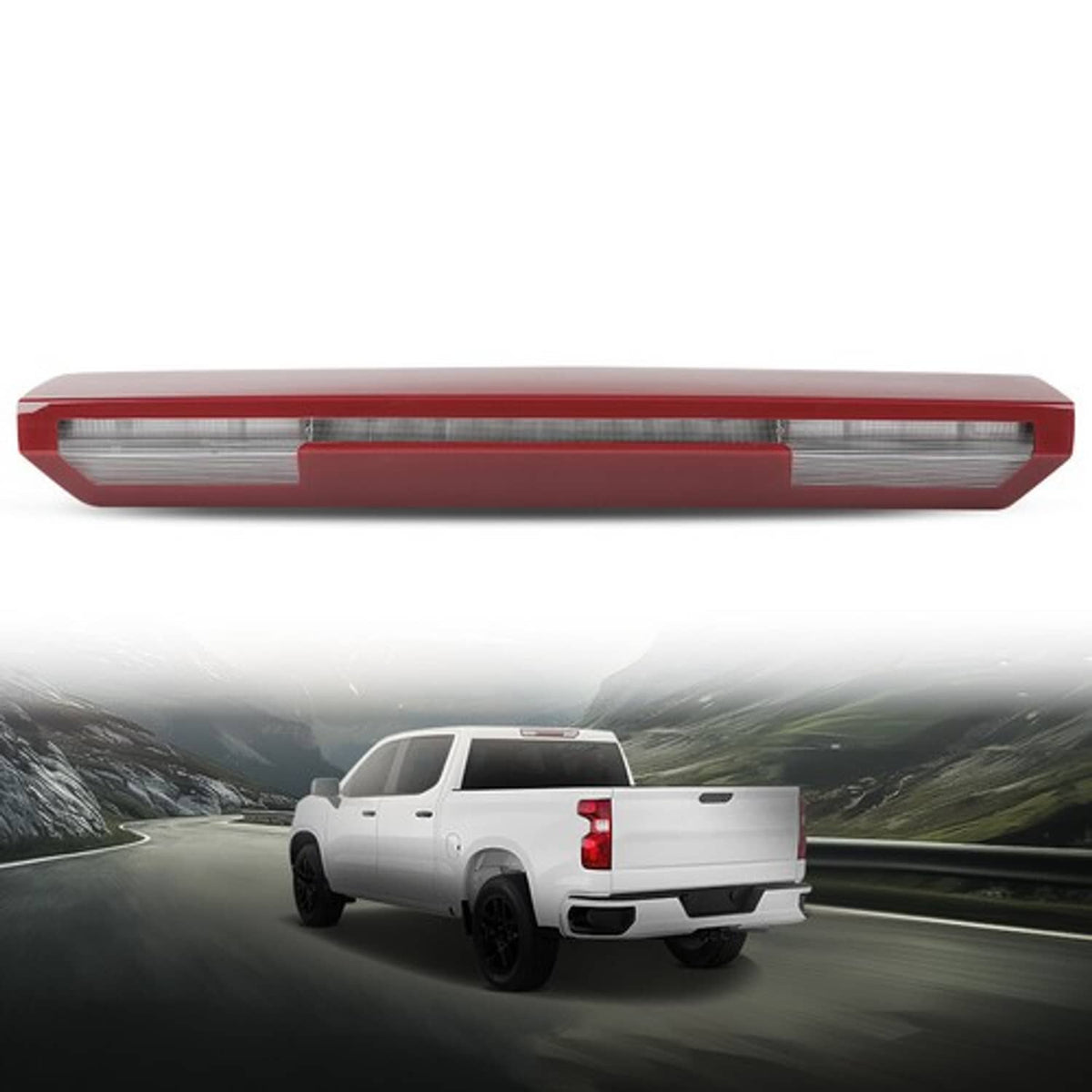 Solid Spare Third Brake Light Lamp w/o Camera Fit For 2019-2023 Chevy Silverado GMC Sierra
