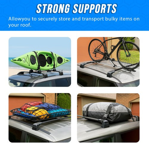 Solid Spare For Kia Soul 2014-2019 Aluminum Roof Rack Rail Cross Bars Luggage Cargo Carrier