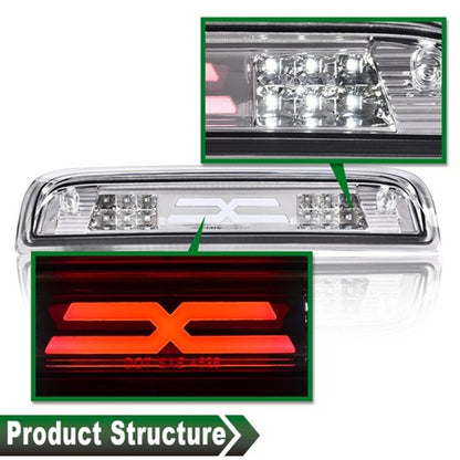 Solid Spare Fit For 14-18 Chevy Silverado GMC Sierra Clear LED Third Brake Light Cargo Lamp