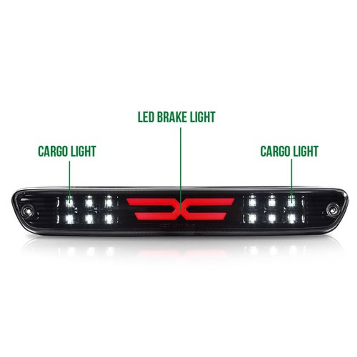 Solid Spare Fit For 04-12 Chevy Colorado/GMC Canyon LED 3rd Brake Light Cargo Lamp Black