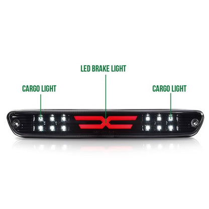 Solid Spare Fit For 04-12 Chevy Colorado/GMC Canyon LED 3rd Brake Light Cargo Lamp Black