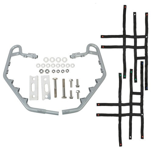 Solid Spare Silver Pair Of Nerf Bars W/ Black Nets Set For Honda TRX 700XX 2008-2009
