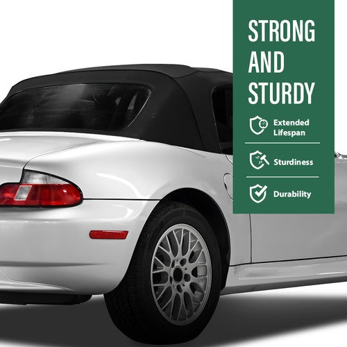 Solid Spare Convertible Soft Top & Plastic Window Fit For 1996-2002 BMW Z3 & M Roadster E36