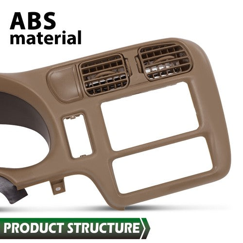 Solid Spare Fit For 98-05 S10 Blazer Jimmy Sonoma Double Din Dash Radio Cluster Bezel Beige