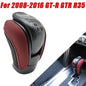 For 2008 2009 2010-2016 GT-R GTR R35 SHIFTER SHIFT LEVER KNOB RED BLACK LEATHER