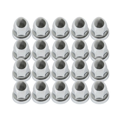 Solid Spare 33mm Chrome Lug Nut Covers ABS Plastic Push on Bullet for Semi Truck (20)