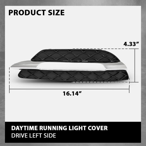Solid Spare Fit For 2012-2015 Mercedes Benz C-Class Daytime Running Light Cover Left Side