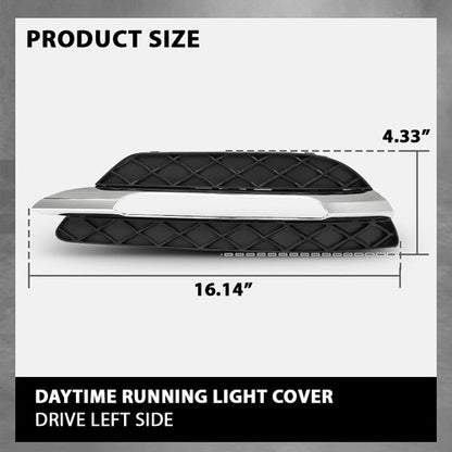 Solid Spare Fit For 2012-2015 Mercedes Benz C-Class Daytime Running Light Cover Left Side