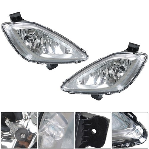 Solid Spare For 2011 2012 2013 Hyundai Elantra Clear Bumper Fog Light w/Bulbs Wiring Switch