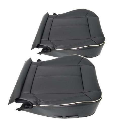 Solid Spare NEW Black Leather For Hummer H3 2006-2010 Driver&passenger Bottom Seat Cover