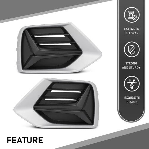 Solid Spare Front Bumper Insert Fog Light Cover Left+Right Fit For 2019-2023 Audi Q3