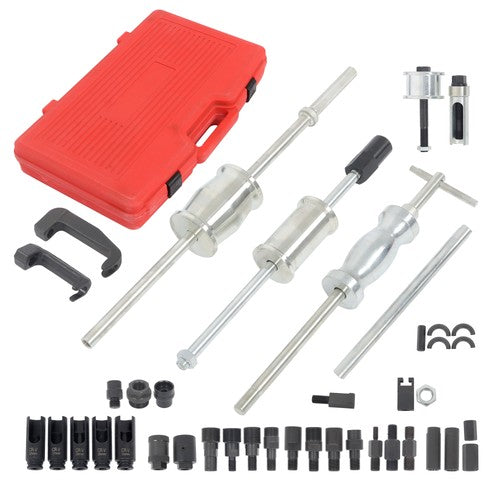 Solid Spare 40 Pieces Slide Hammer Puller Adapter Tool Kit Engine Fuel Injector Extractor