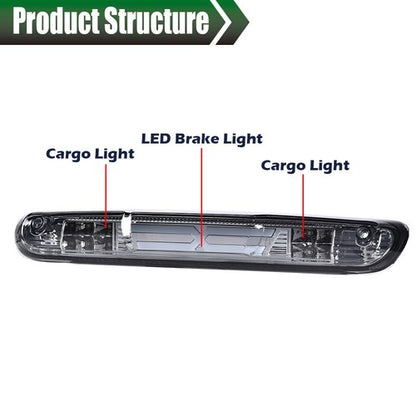 Solid Spare Fit For 07-14 Silverado Sierra LED 3rd Third Brake Light Cargo Lamp Smoke Lens