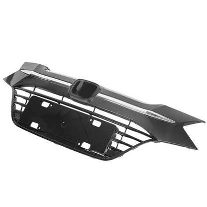Solid Spare Front Upper Black Grille Grill W/Chrome Trim For Honda HR-V HRV 2016 2017 2018