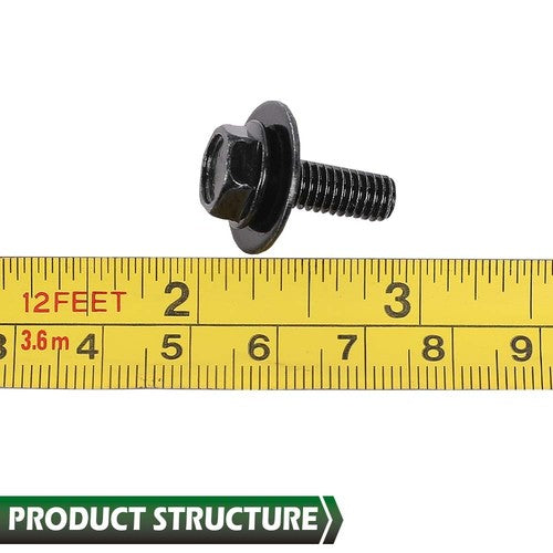 Solid Spare Universal Car Body Bolts- M6-1.0 x 16mm Long- 17mm Washer- 10mm Hex- 20pcs