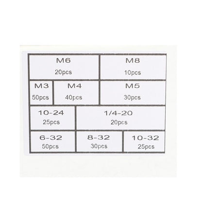 Solid Spare 300 Pcs Aluminum Rivet Nut Rivnut Nutsert Kit 150pcs Metric + 150pcs SAE