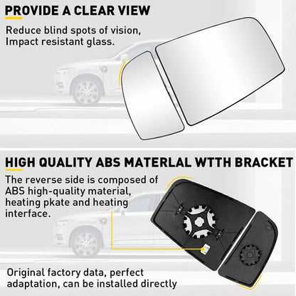 Upper+Lower Mirror Glass Left Driver Side For 2015-21 Ford Transit 150 250 350