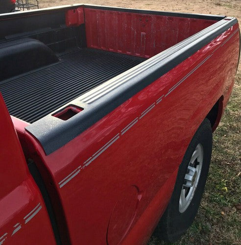 Solid Spare Black Bed Rail Caps for 1999-2006 Chevy Silverado / GMC Sierra 6'6" Bed 7201151