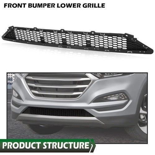 Solid Spare Fit For 2016-2018 Hyundai Tucson Front Bumper Lower Grille Grill 86561D3000