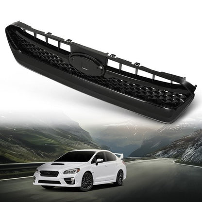 Solid Spare Front Upper Bumper Grille Honeycomb Grill Fit For 2015-2017 Subaru WRX STI