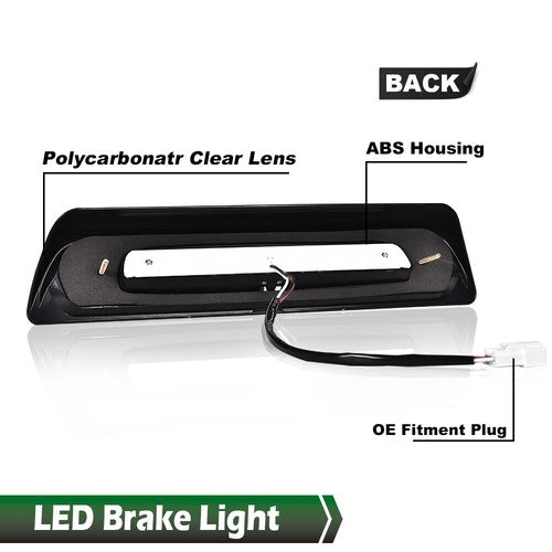 Solid Spare Fit For 2007-2018 Toyota Tundra Clear/Black LED 3rd Third Brake Light Cargo Lamp