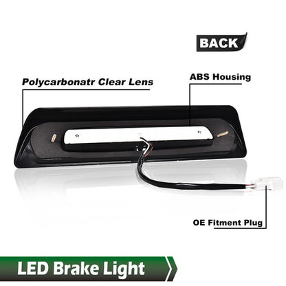 Solid Spare Fit For 2007-2018 Toyota Tundra Clear/Black LED 3rd Third Brake Light Cargo Lamp