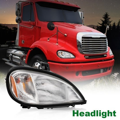Solid Spare Fit For 96-04 Freightliner Columbia Headlight Headlamp Right Passenger Side