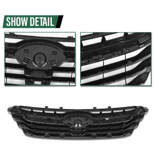 Solid Spare Fit For 2020-2022 Subaru Legacy Front Bumper Upper Grille Grill Black Chrome