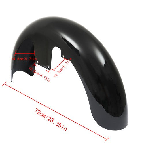 Solid Spare For Touring Electra Glide Street Glide 19" Wheel Wrap Front Fender bright black