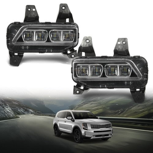Solid Spare Front LED Fog Lights Driving Lamps Fit For 2020-2022 Kia Telluride Left+Right