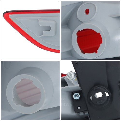 Solid Spare 2pcs Left+Right Red Rear Tail Light Brake Lamp For Ford Escape 2013-2016 Halogen