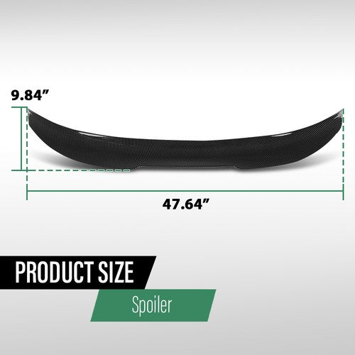 Solid Spare Rear Trunk Spoiler Wing Fit For 14-20 BMW 4-Series F32 Coupe Carbon Fiber Look