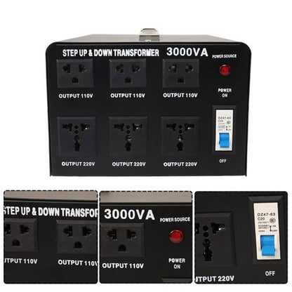 Solid Spare Step Up/Down 110-120V to 220-240V Converter 3000W Voltage Transformer US