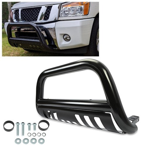 Solid Spare Bull Bar For 2004-2015 Nissan Titan/armada Black Push Bumper Grille Guard