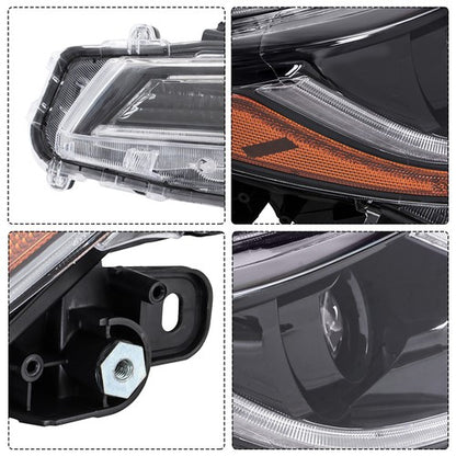 Solid Spare Front For Toyota Corolla 2023-2024 Pair LED Clear Headlights&Lower Grill Black
