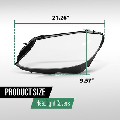 Solid Spare Fit For 19-20 Mercedes-Benz C-Class W205 Headlight Replacement Lens Left & Right