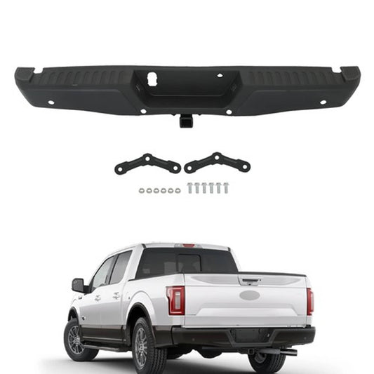 Solid Spare w/ Holes w/ Tow Hooks Metal Rear Bumper Automobiles For Ford F-150 2015-2020