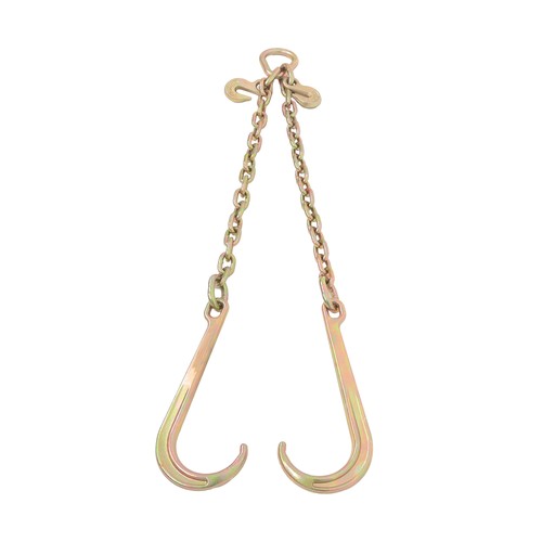 Solid Spare Working Load 7100lbs Double Limb Hook Chain 3/8in*2ft G80 Chain 15IN J Hooks