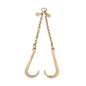 Solid Spare Working Load 7100lbs Double Limb Hook Chain 3/8in*2ft G80 Chain 15IN J Hooks