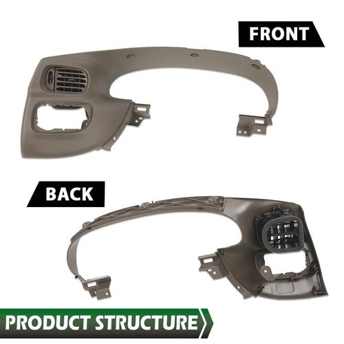 Solid Spare Fit For 1997-2003 Ford F150 Expedition Dash Instrument Cluster Bezel Panel Brown