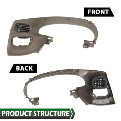 Solid Spare Fit For 1997-2003 Ford F150 Expedition Dash Instrument Cluster Bezel Panel Brown