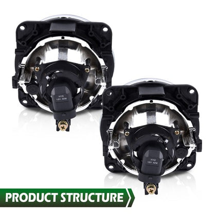 Solid Spare Bumper Fog Lights Lamps Clear W/Bulbs Fit For 03-2004 Ford Cobra/2002-2004 Focus